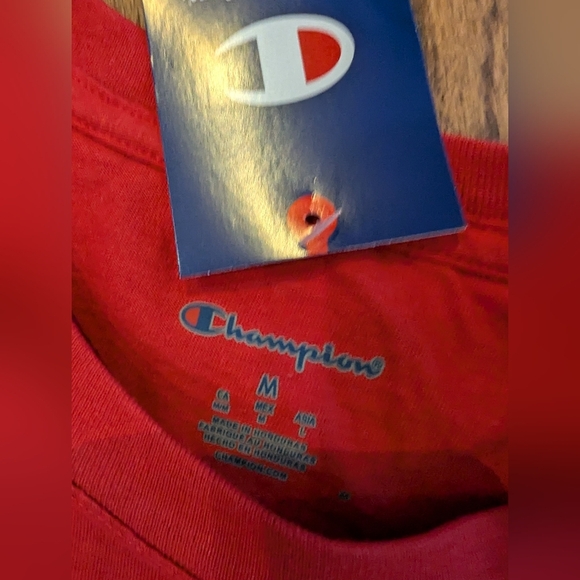 Champion red Crew Neck Short Sleeve star Graphic T-Shirt unisex M - Picture 5 of 8